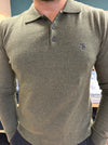 Tom Penn Long Sleeved Knit Polo - Olive - jjdonnelly