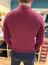 Tom Penn Long Sleeved Knit Polo - Burgundy - jjdonnelly