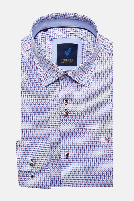 Benetti Stephen Modern Fit Shirt - Red - jjdonnelly