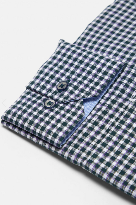 Benetti Capri Modern Fit Check Shirt -  Green - jjdonnelly