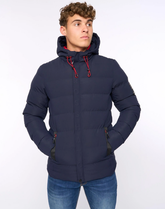 Crosshatch Kampleys Hooded Jacket - Navy - jjdonnelly