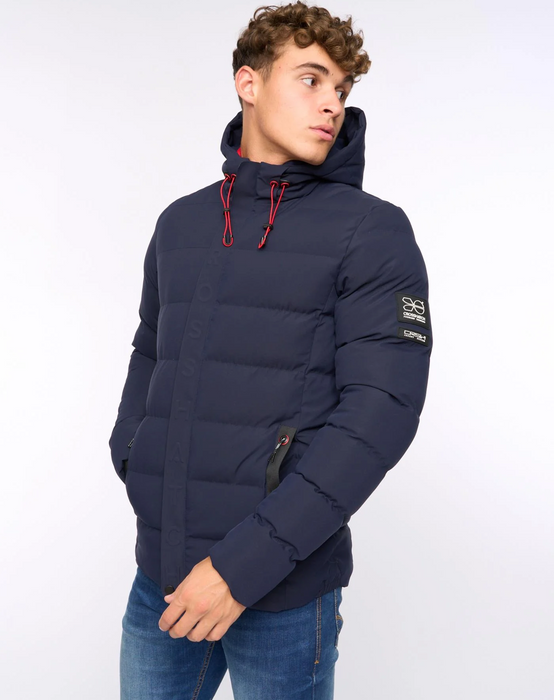 Crosshatch Kampleys Hooded Jacket - Navy - jjdonnelly