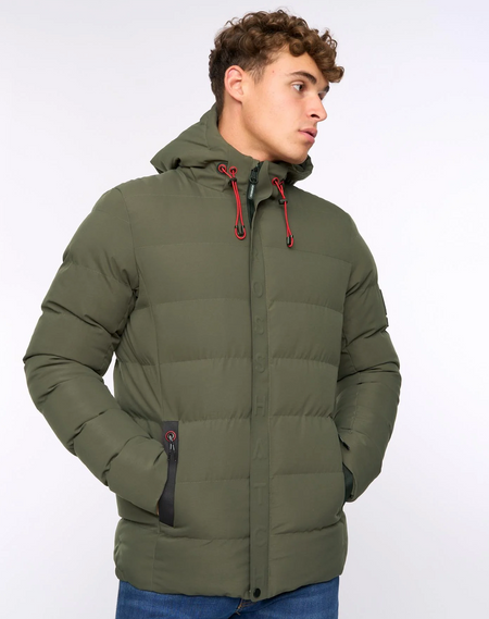 Crosshatch Kampleys Hooded Jacket - Olive Green - jjdonnelly