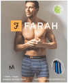 Farah Mens Bamboo 2 Pack Boxer Trunks - Navy Stripe - jjdonnelly