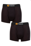 Farah Mens Cotton 2 Pack Boxer Trunks - Black - jjdonnelly