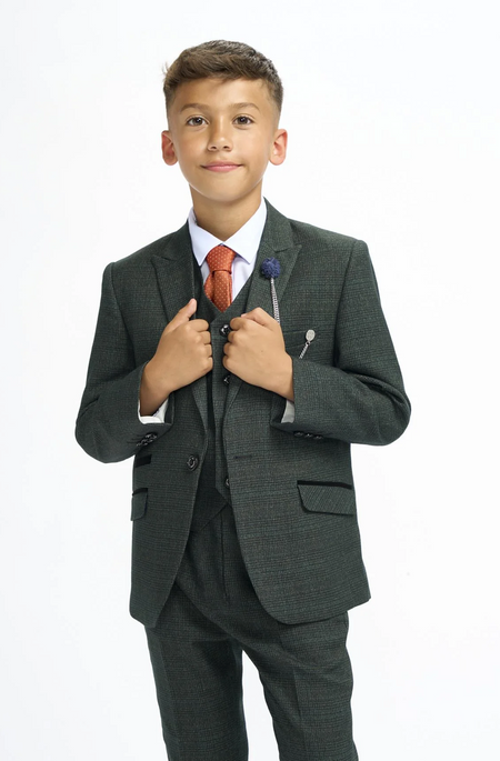 Cavani Boys Caridi Olive Suit - jjdonnelly