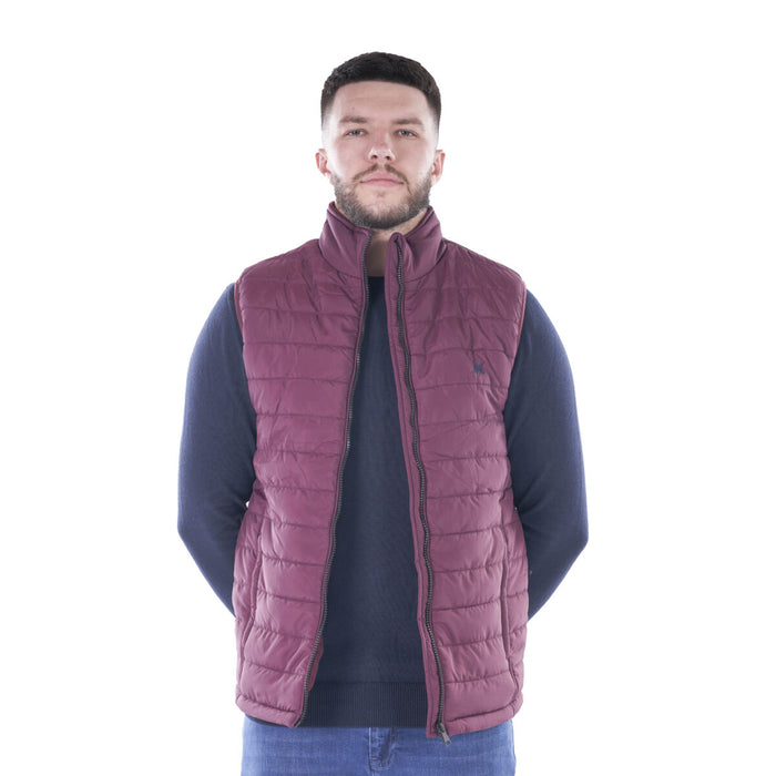 Mineral Trek Padded Gilet - Burgundy - jjdonnelly