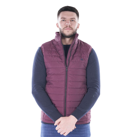 Mineral Trek Padded Gilet - Burgundy - jjdonnelly