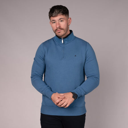 Mineral Rey 1/4 Zip - Mid Blue - jjdonnelly