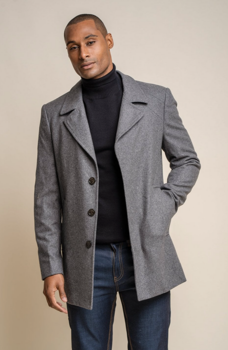 Men's gray 2024 wool coat